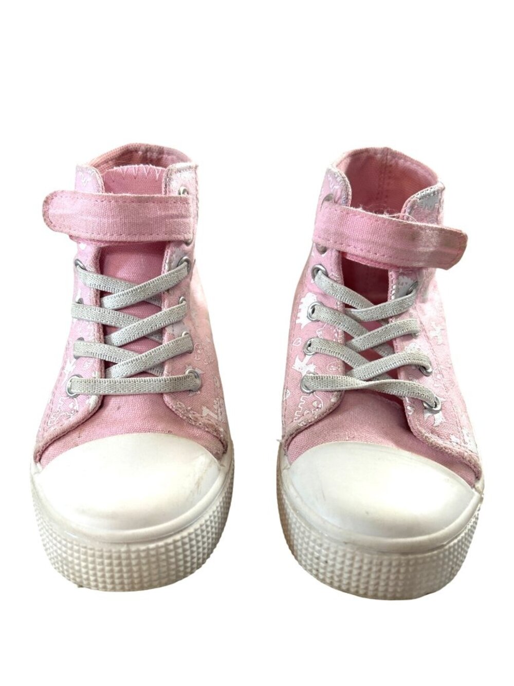Fungoo Toddler Girls Sneakers Hi Top Hook n Loop Pink Dinosaur Print Size 11